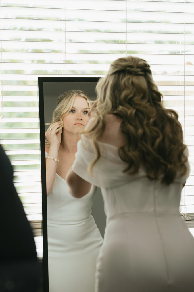 bride getting ready for her wedding at The Lambs Fellowship